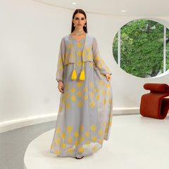 Jalabiya Dori yarn Embroidery stitching dress