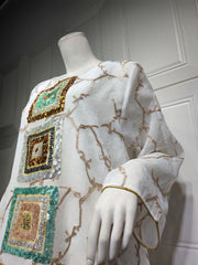 جلابية فستان مطرز بالخرز