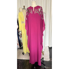 Muslim women's plus-size slimming chiffon embroidered dress