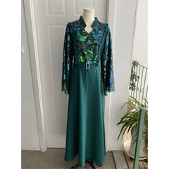 Muslim fashion sequin embroidered dress