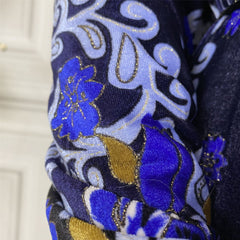 Jalabiya printing Golden velvet dress