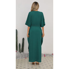 Muslim women's plus-size slimming chiffon embroidered dress