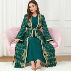 Jalabiya Two-piece Set Hot stamping Embroidery Comfortable Dress