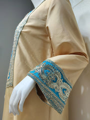 Jalabiya Gold thread embroidery dress