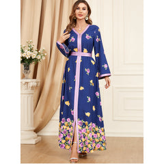 Jalabiya Printing Patchwork Temperament Dress
