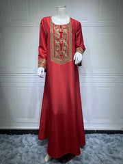 Jalabiya Gold thread embroidery dress