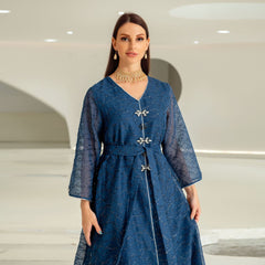 Jalabiya Hand nailed beads Bead embroidery dress