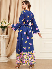 Jalabiya Printing Patchwork Temperament Dress