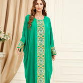 جلابية جلابية أنيقة ومريحة بأكمام فضفاضة وزخارف مطرزة