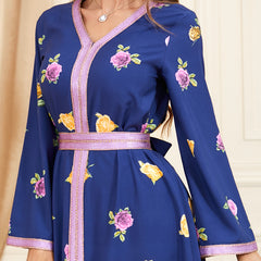 Jalabiya Printing Patchwork Temperament Dress