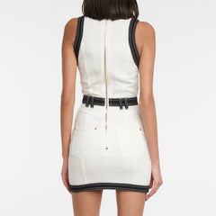 Fashion New Product Jacquard Denim Sleeveless Rivet Ladies Dress