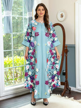 Middle East Arab Dubai Flower Beading Hot Diamond Muslim Robe Fashion Light Jalabiya Arabian Ladies Dress