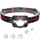 Outdoor LED mini sensor headlights illuminators USB rechargeable strong headlights waved sensor lights night fishing lights