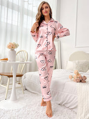 Women's fashion short-sleeved trousers loungewear can be worn outside silk pajamas set