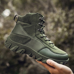 Fashion Men Boots Outdoor Casual High-cut Army Boots Large Size 39-47 Men Hiking Shoes Military Combat Boots Men Sports Shoes Non-Slip Wear-Resistant