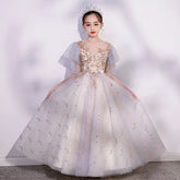 Girls' evening dress 2023 children's host catwalk costume flower girl wedding little girl birthday dress spring