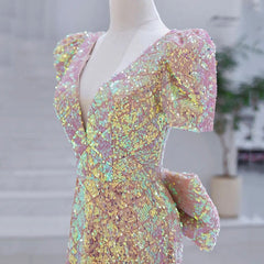 Hot sale new annual meeting evening dress female 2023 temperament mermaid Ji sequin fishtail celebrity host long skirt slim