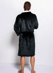 Couple's pajamas homewear color block flannel nightgown coral fleece bathrobe nightgown