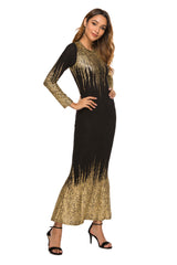 Autumn Casual Urban Women's Round Neck One Step Skirt Slim Fit Banquet Elegant Dress