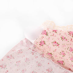 بيجامة جديدة خالية من حمالة الصدر قابلة للانفصال لعام 2023 مع وسادة صدر للسيدات صيفية حلوة ومثيرة برقبة على شكل حرف v بحمالات زهرية طقم شورت خدمة منزلية