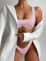 European and American hot style one-piece steel support pit strip swimsuit sexy bikini swimsuit