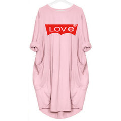 LOVE white Edge line color is random Primer Large size Easy long-sleeved Autumn and winter New trend Irregular