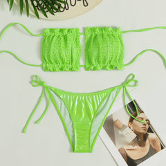 New bikini swimwear European and American ladies sexy solid color swimsuit