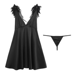 أزياء المرأة ثوب النوم الحرير الحمالة