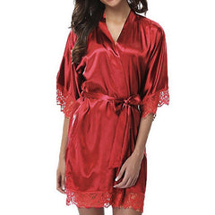 مثير الزفاف روب للنوم المرأة قصيرة الساتان العروس رداء الدانتيل الحرير كيمونو البشكير الصيف وصيفه الشرف ملابس النوم حجم كبير الرداء