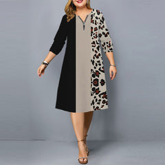 فستان جديد 2022 برقبة على شكل حرف V وسحاب عابر للحدود مقاس كبير للسيدات أوروبي وأمريكي