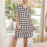 Men's Short Sleeve Thin Muslim Nightgown Solid Color Homewear Men's Nightdress