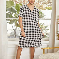 Men's Short Sleeve Thin Muslim Nightgown Solid Color Homewear Men's Nightdress