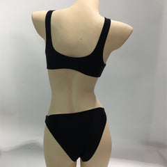 Sea Voice Swimsuit Cross-border European and American Sexy Bikini Hollow Black One-Piece Swimsuit Women