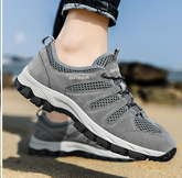 Spring and summer oversized mesh men's breathable hollow outdoor casual shoes with soft soles and lightweight hiking men's shoes