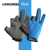 LOOGDEEL Cycling Fishing Gloves Three Finger Cut Wear-resistant Breathable  Anti-slip Outdoor Sports Hiking Running Gloves