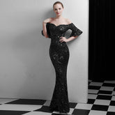 حار بيع جديد نمط المحكمة الأوروبية والأمريكية طويلة رقيقة السنوي مأدبة ملهى ليلي حفل زفاف مساء اللباس