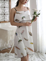 Sexy Ladies Nightdress Tube Top Sling Pajamas Feather Homewear Short Skirt