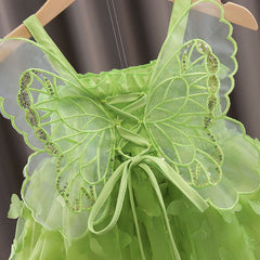 Baby Girl 2023 Summer Dress Mesh Sling Children's Skirt Super Butterfly Dress Children's Dress