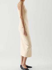 Slim Knitted Long Dress Women Minimalist Elegant Office Ladies Sleeveless O-neck Casual Tank Dress Summer Bodycon Dresses