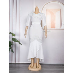 Women's Fashion Sexy V-Neck Ladies Hot Diamond Banquet Dress Dress