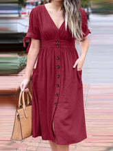 ZANZEA Women Elegant Dresses Solid V-Neck Short Sleeve Vintage Knee Length Dress Fashion Holiday Casual Loose Ladies Vestido Plus Size