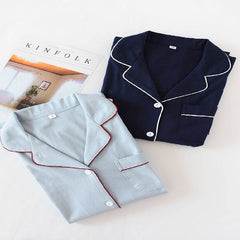 Autumn Long Knit Cotton Sleep Tops Women Cardigan Long Sleeve Nightgowns Solid Lapel Sleepwear Nighty for Ladies Home Clothes