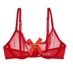 Varsbaby Christmas Big Red 6 Pcs Bras+Panties+Garters+Stockings+Antler Headband+Nightgown Bra And Panty Set