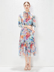 6286 high-quality spot summer new women's clothing Australian niche mage temperament dress elegant two-piece long skirt