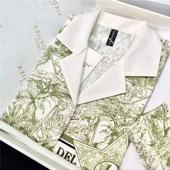 Pajamas women's autumn new long-sleeved cardigan ice and snow silk same style suit ice silk home service