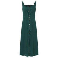 ZANZEA 2022 Summer Dress Women Sexy Straps Slim Bodycon Sundress Fashion Solid Buttons Down Party Long Vestido Female Slip Dress