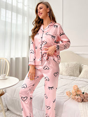 Women's fashion short-sleeved trousers loungewear can be worn outside silk pajamas set
