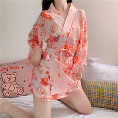 European and American women's fashion printed silk nightgown
