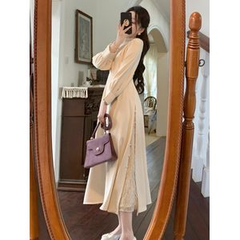 Elegant Midi Women's Designer French Classical Clothing Ladies Spring Autumn Korean Dress 2023