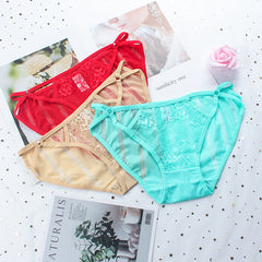 6 pieces of seamless underwear women's mesh waist breathable women's sexy transparent cotton crotch women's briefs